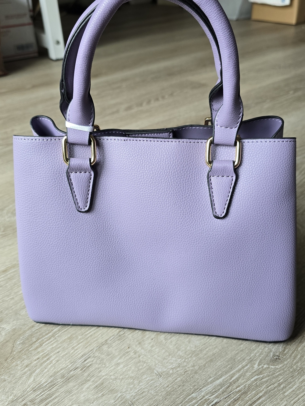 Lavender Structured Satchel Handbag - Picture 3 of 8